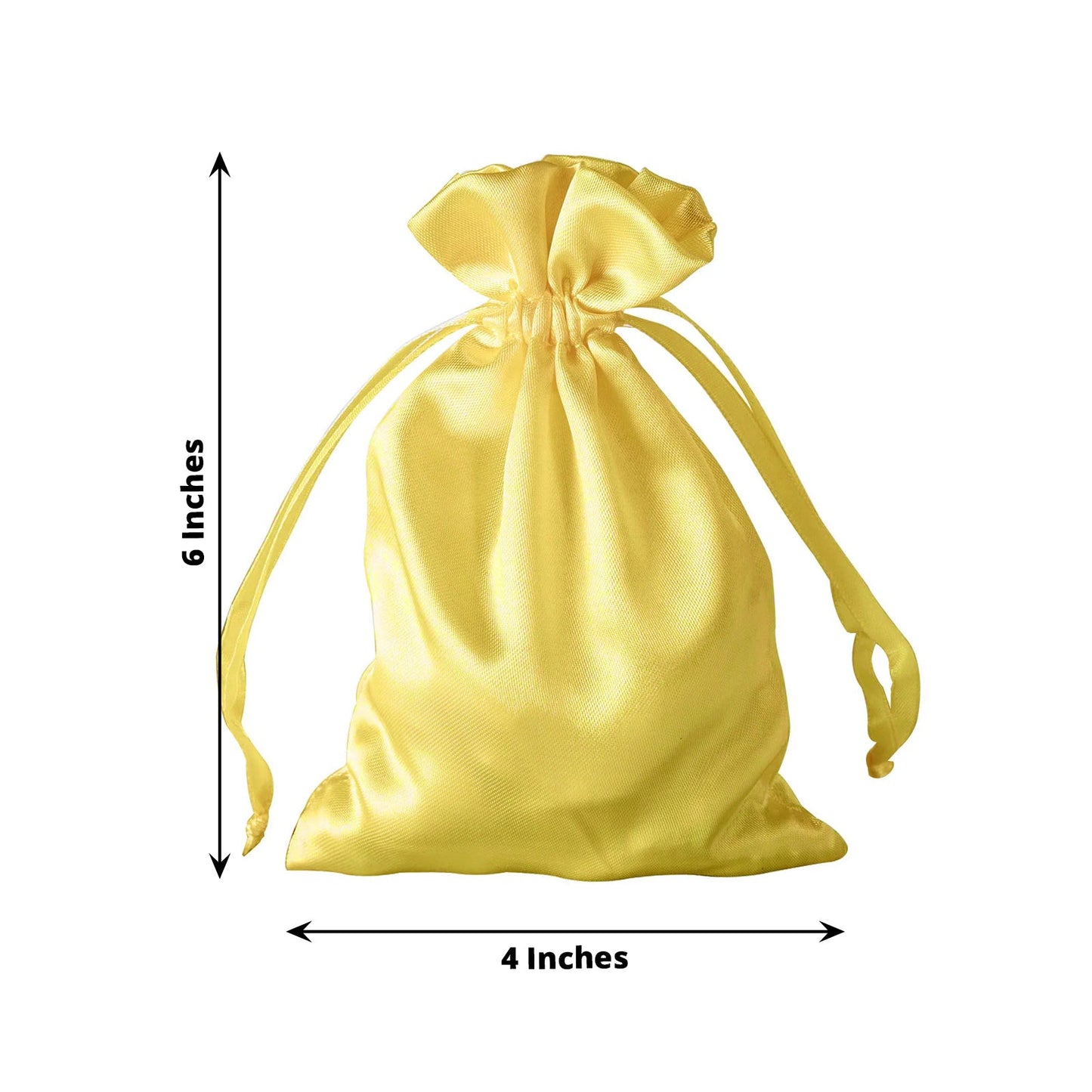 12 Pack 4"x6" Gold Satin Drawstring Wedding Party Favor Gift Bags